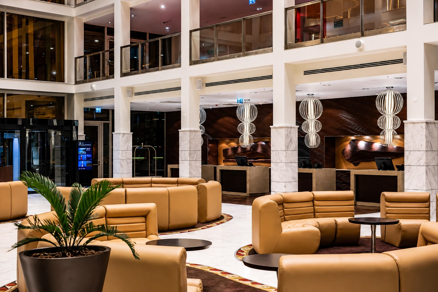 A hotel lobby in Kigali